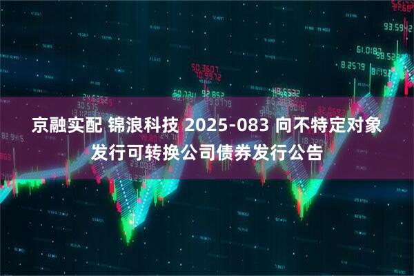 京融实配 锦浪科技 2025-083 向不特定对象发行可转换公司债券发行公告