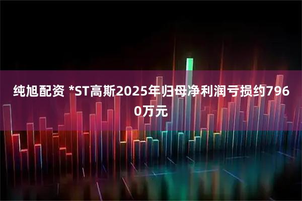 纯旭配资 *ST高斯2025年归母净利润亏损约7960万元